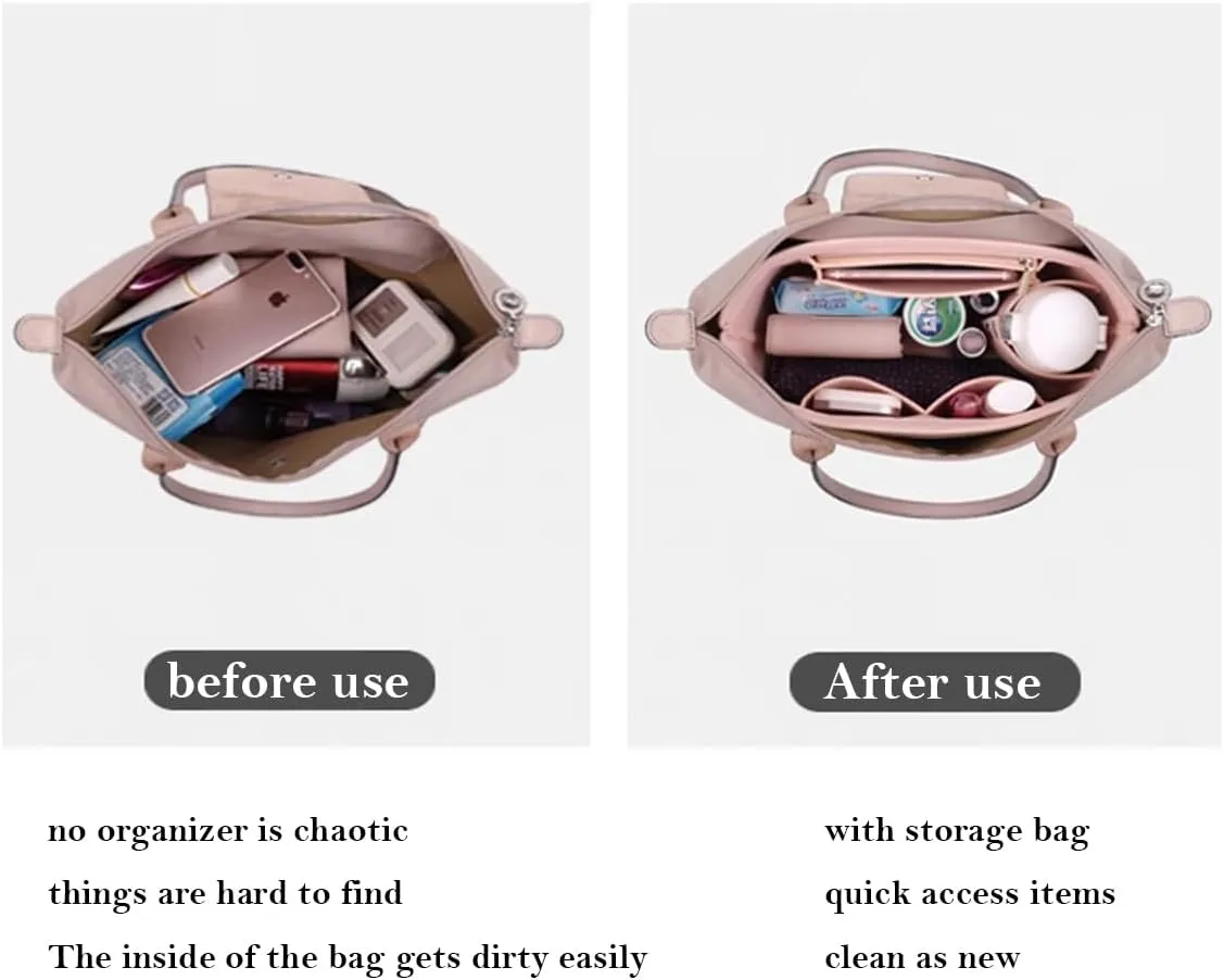 Bag Insert Organizer, purse accessories, Suitable For Longchamp long handle tote organizer (Grey, M（long handle）)