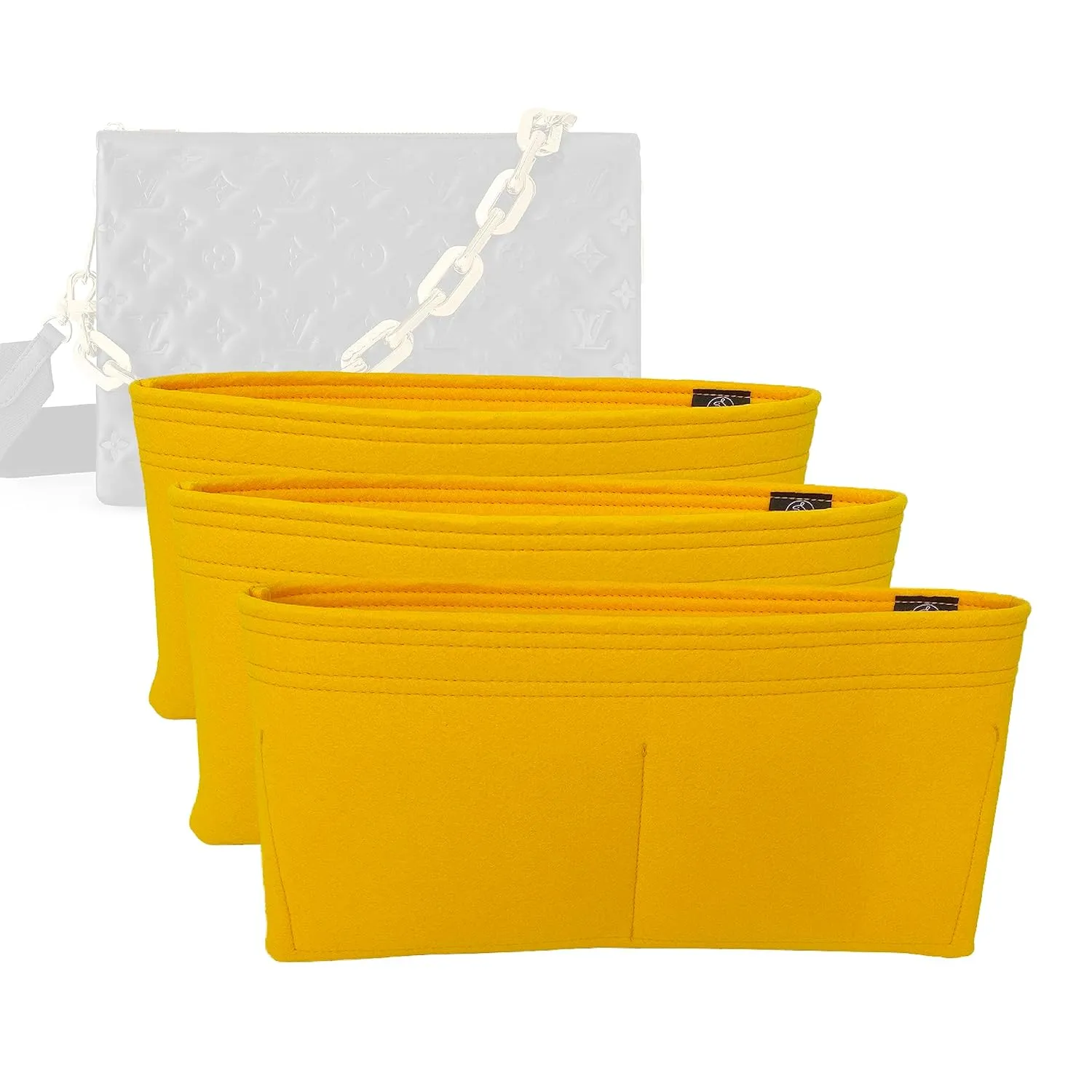Bag Organizer for LV Louis Vuitton Coussin MM (Set of 3) - Premium Felt Purse Handbag Insert Liner Shaper Divider Organizer (Handmade) Soft Structure Support