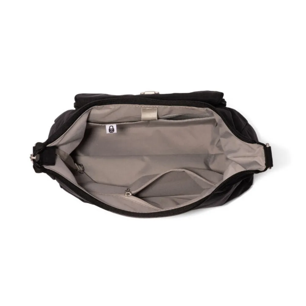 Baggallini Coastal Flip Lock Black Half Moon Bag (Women's)