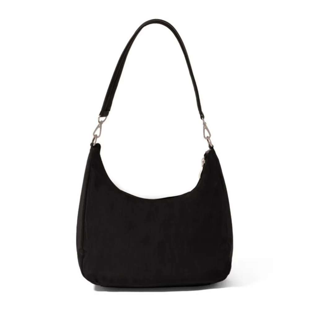 Baggallini Coastal Flip Lock Black Half Moon Bag (Women's)