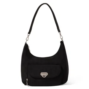 Baggallini Coastal Flip Lock Black Half Moon Bag (Women's)