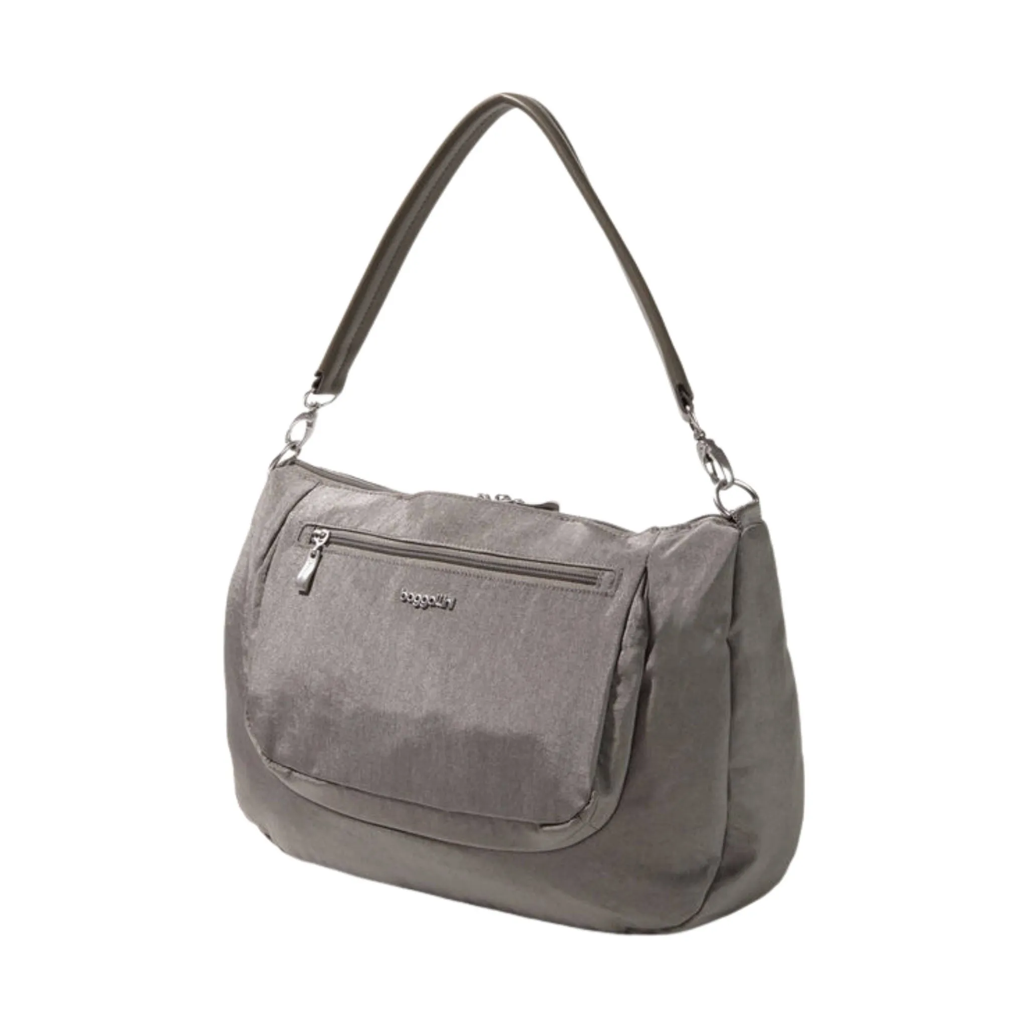 Baggallini Modern Everywhere Half Moon Messenger - Sterling Shimmer