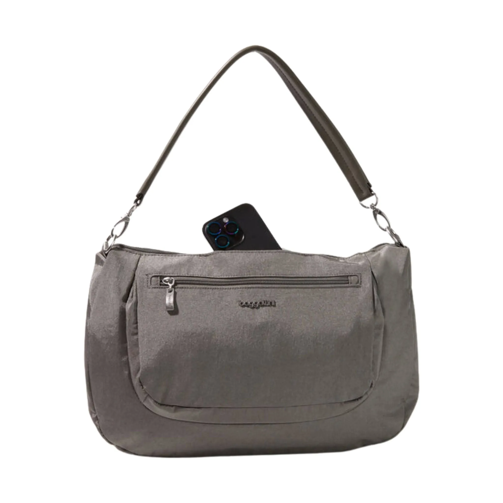Baggallini Modern Everywhere Half Moon Messenger - Sterling Shimmer