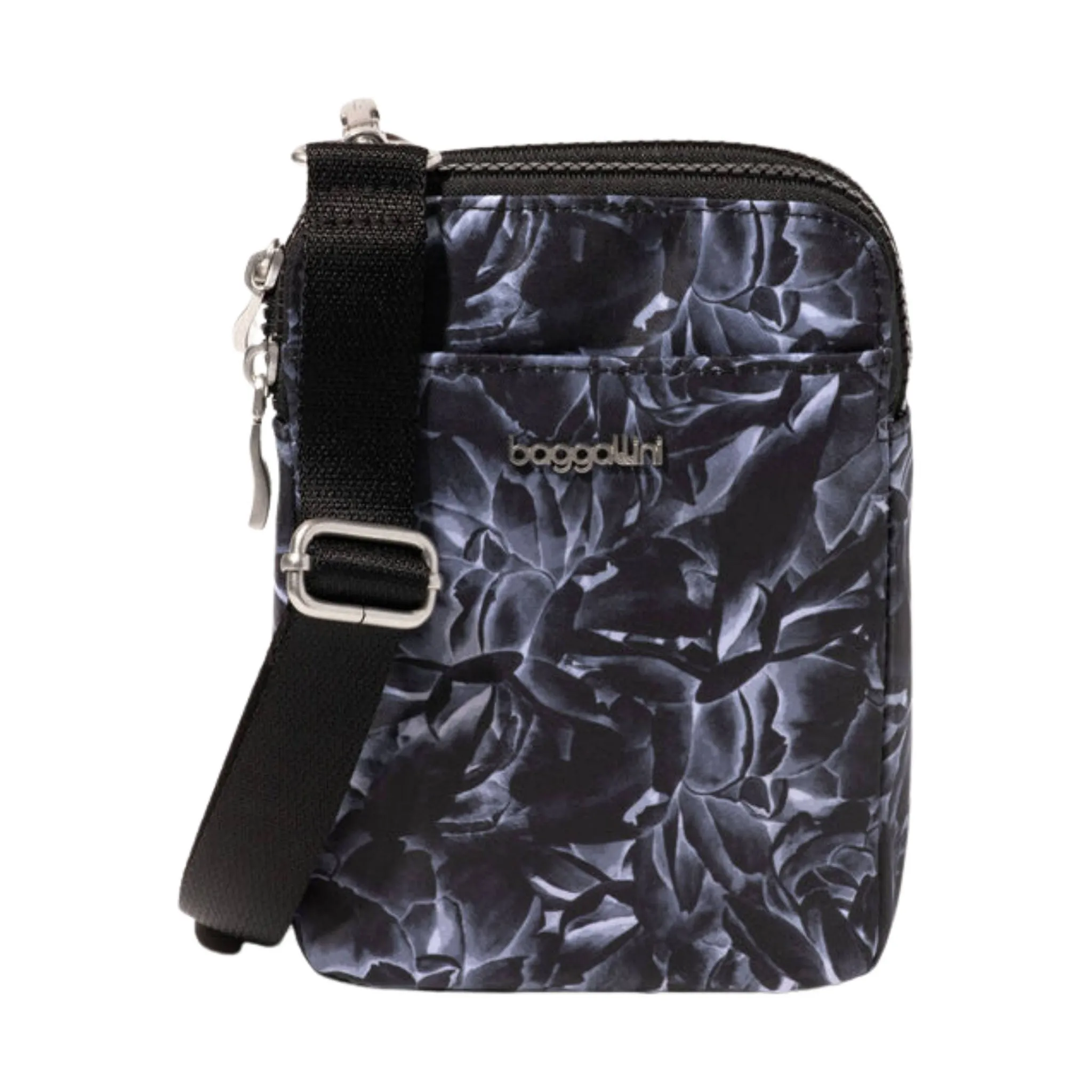 Baggallini Modern Take Two RFID Crossbody - Black Divine Rose