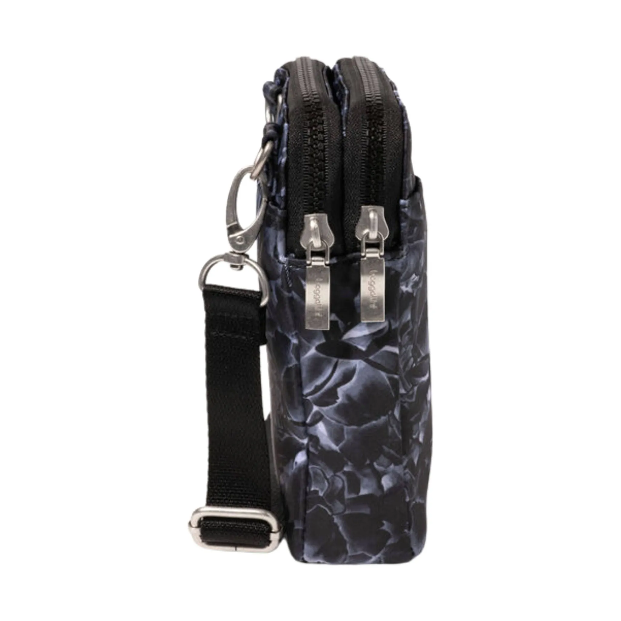 Baggallini Modern Take Two RFID Crossbody - Black Divine Rose