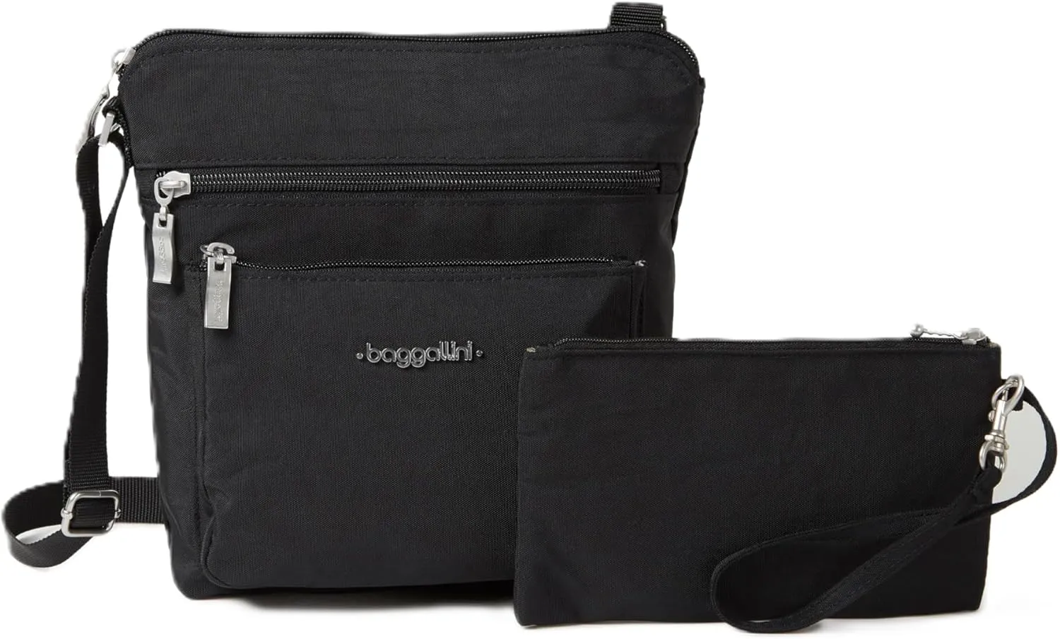 Baggallini Pocket Crossbody Bags for Women 8x8 Small Lightweight Durable Nylon Water-resistant Travel Purse W/Rfid Wristlet