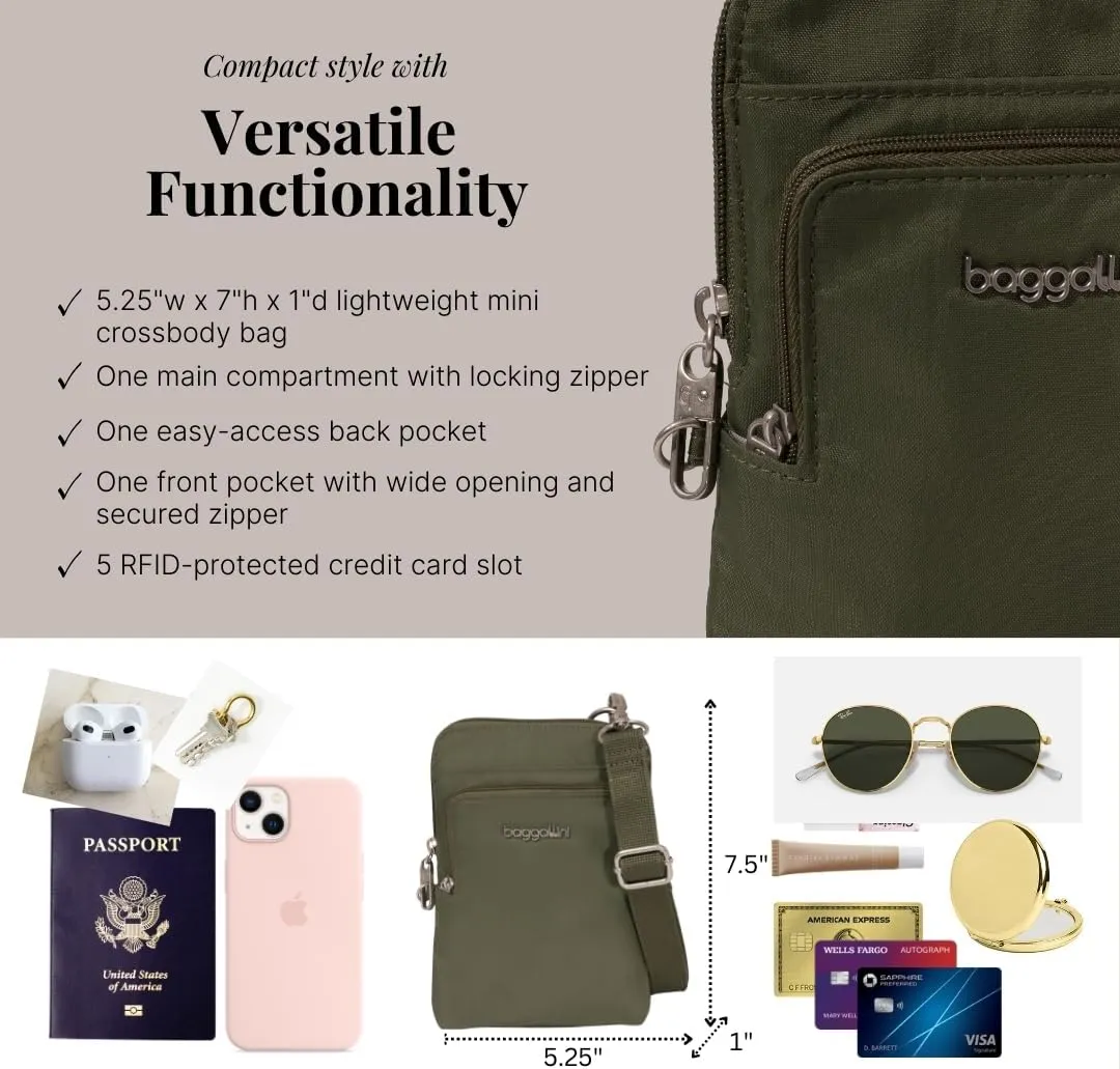 Baggallini Securtex Anti-Theft Activity Crossbody Bag