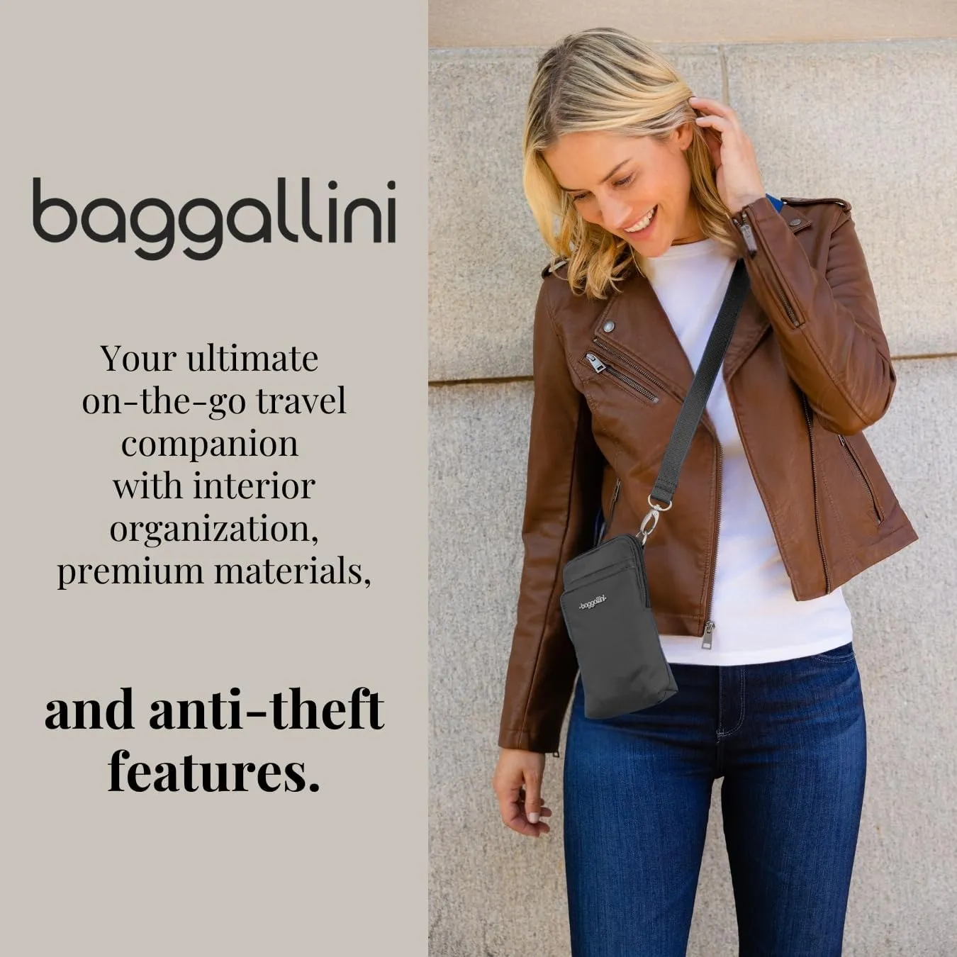 Baggallini Securtex Anti-Theft Activity Crossbody Bag