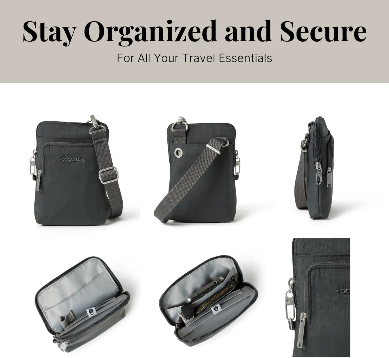Baggallini Securtex Anti-Theft Activity Crossbody Bag