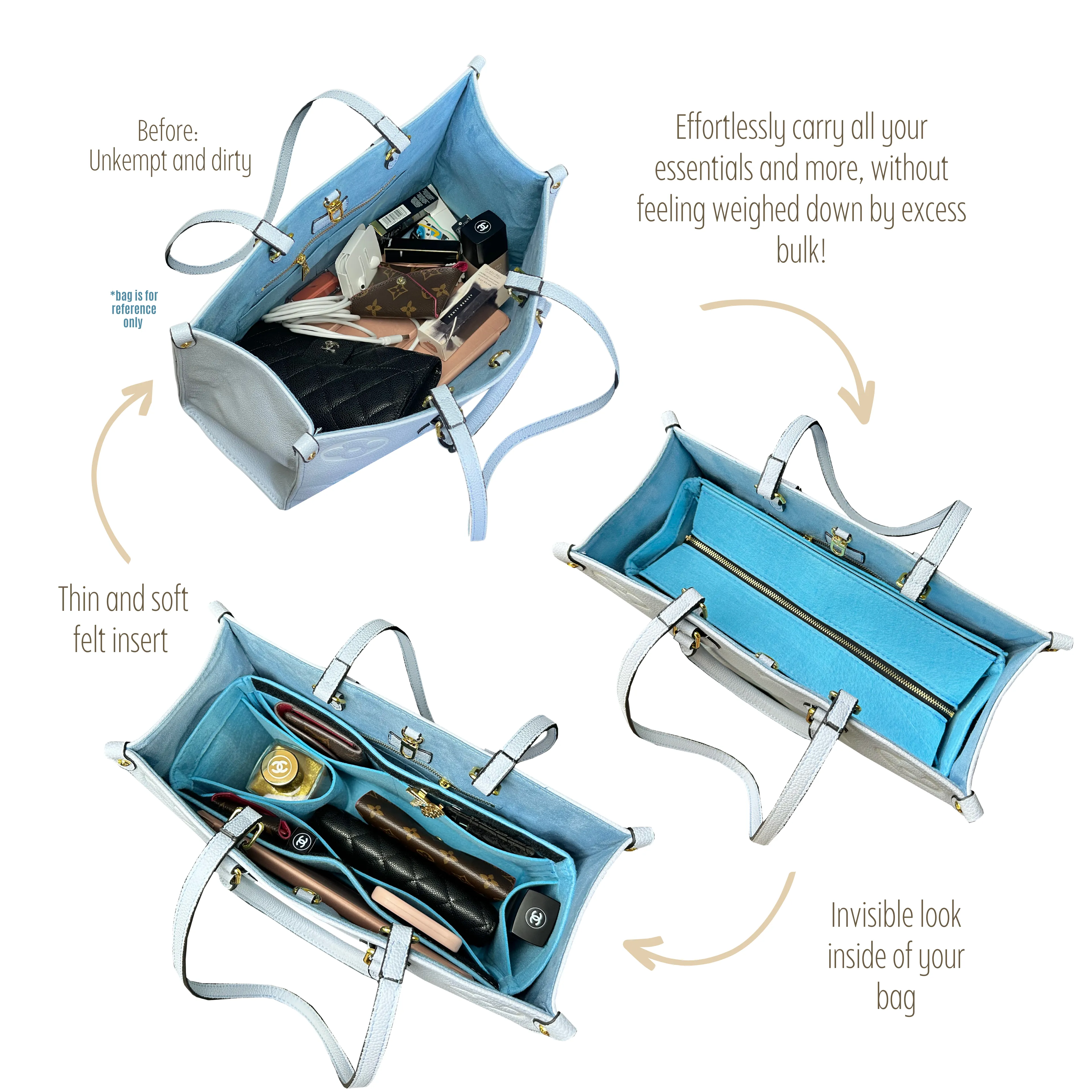 BaginBag® | Handbag Organizer For Louis Vuitton On the go Louis Vuitton PM, MM GM(41 Bag| LV Purse Insert  | Bag Liner | lv Insert Organizer | lv On the go Organizer | Luxury bag | LV Bag protector | Louis Vuitton Insert | LV On the go insert | LV Insert