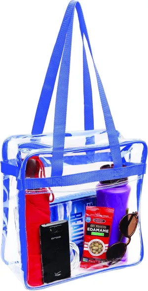 Bags for Less [Set of 2] Clear Bag Stadium Approved with Handles And Zipper - 12 inch x 12 inch x 6 inch