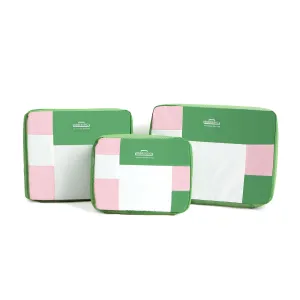 Bags in Bag Multi Size Colorful 3 Set Mesh Travel Organizer Packing Cubes | Green Pink White