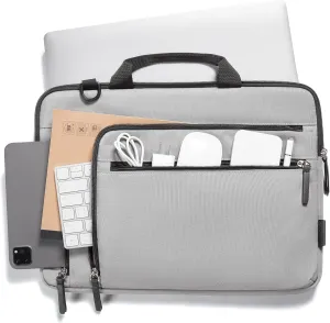 BAGSMART 15-16 Inch Laptop Case Bag, Protective Laptop Sleeve with Multiple Compartments for MacBook Air/Pro 15.6 Inch, Lightweight Water Resistant Laptop Bag for Men Fitted with Dell HP Lenovo, Gray