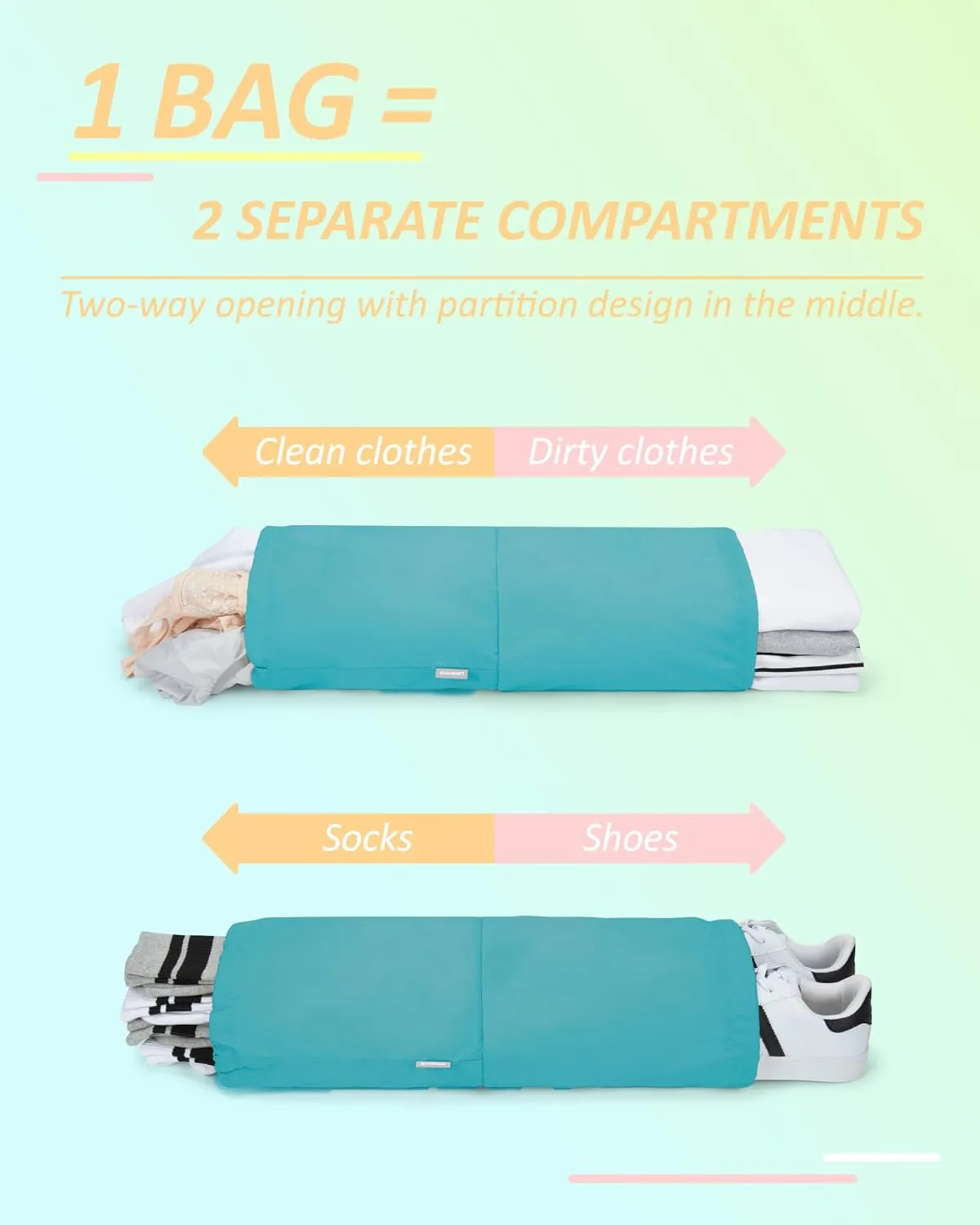 BAGSMART 6 Set Compression Packing Cubes - Lightweight Travel Essentials, Durable Luggage Organizer