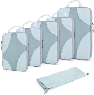 BAGSMART Compression Packing Cubes for Travel, Compressible Luggage Organizer for Cruise Ship, Lightweight Travel Essentials 6-Pack 1L 2M 2S 1Shoe Bag