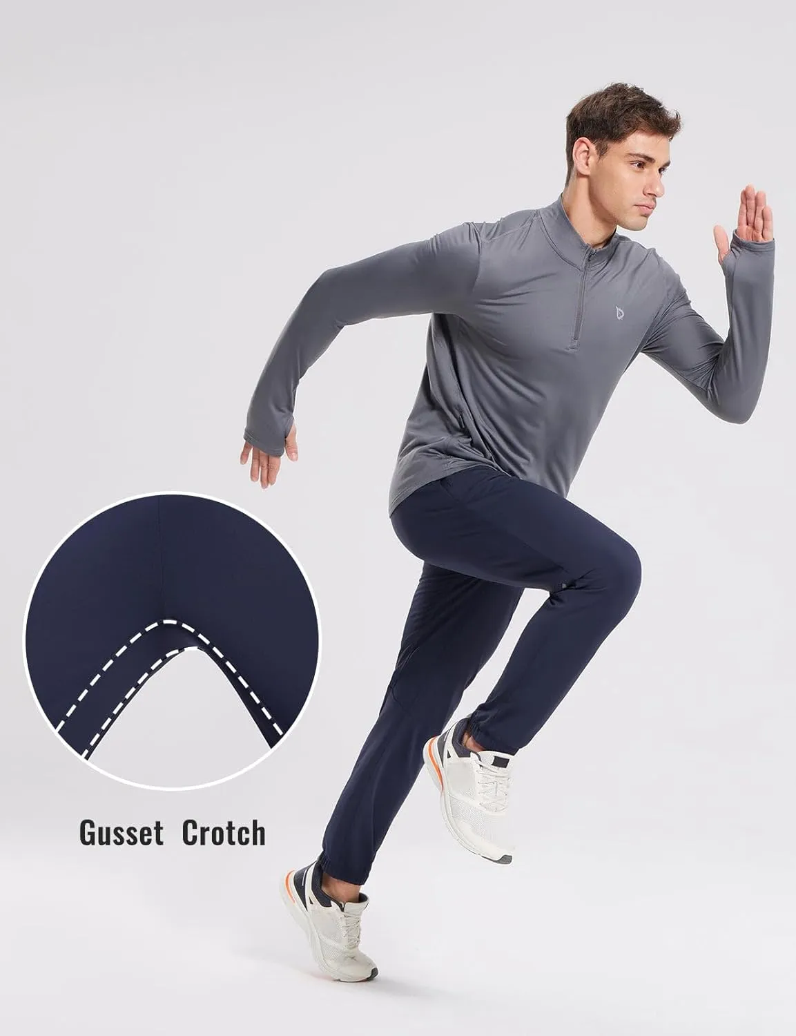 baleaf Men's Fleece Lined Joggers Winter Athletic Sweatpants Thermal Hiking Workout Running Pants with Zipper Pockets