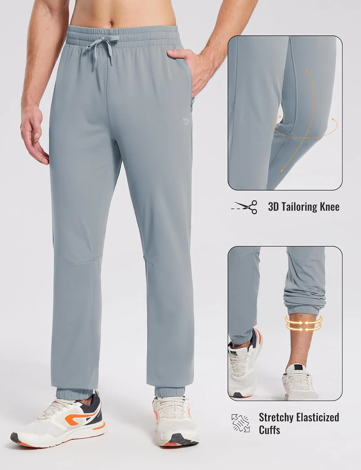 baleaf Men's Fleece Lined Joggers Winter Athletic Sweatpants Thermal Hiking Workout Running Pants with Zipper Pockets