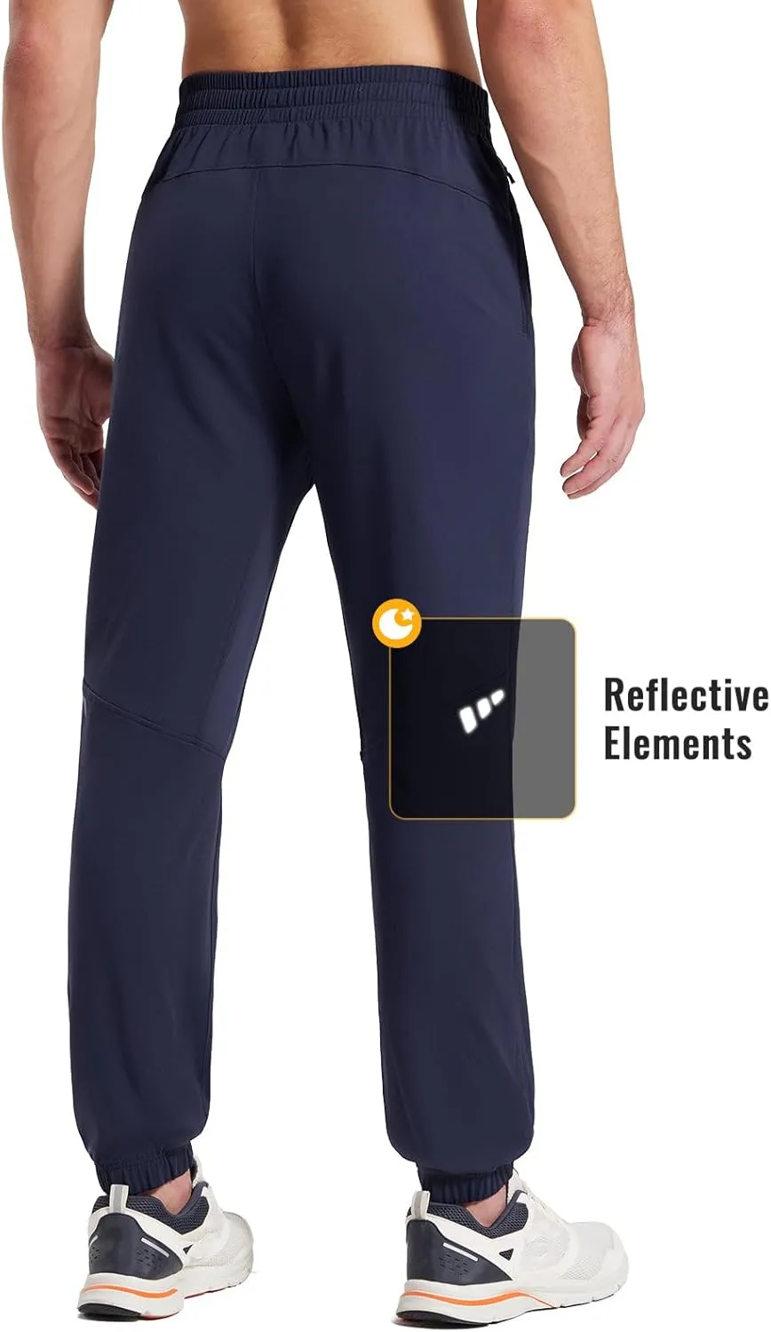 baleaf Men's Fleece Lined Joggers Winter Athletic Sweatpants Thermal Hiking Workout Running Pants with Zipper Pockets