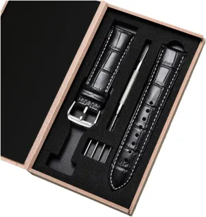 Bamboo Patterned Leather Strap 18mm 20mm 22mm 24mm Men's And Women's Business Calf Leather Strap With Gift Box