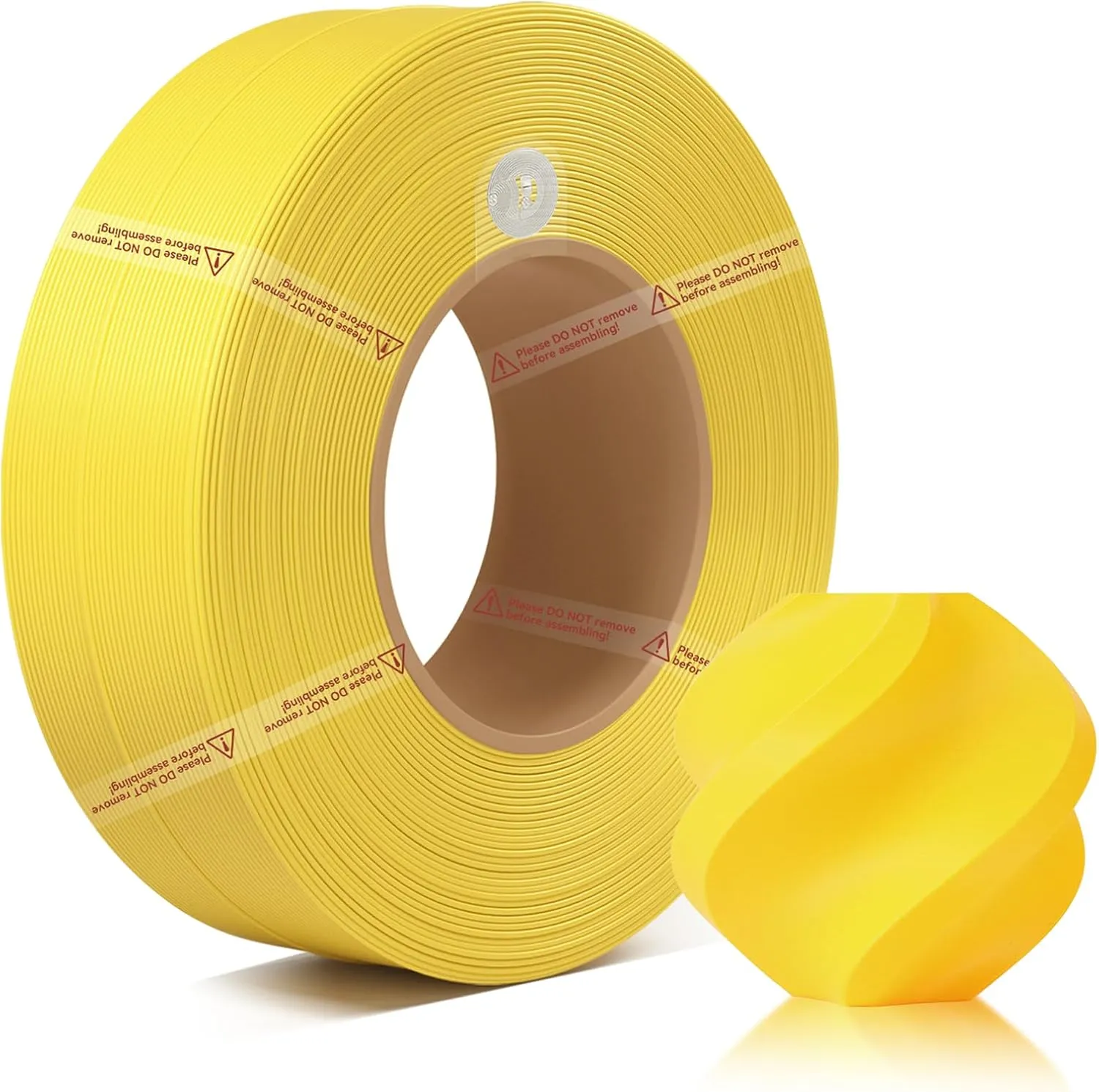 Bamboo1.75MM PLA Basic Refill Filament High Toughness High Speed &Easy Printing Eco Friendly with RFID for Bambu Lab A1,X1,P1 AMS 1KG  /- 0.03mm Without Spool (Yellow 10400)