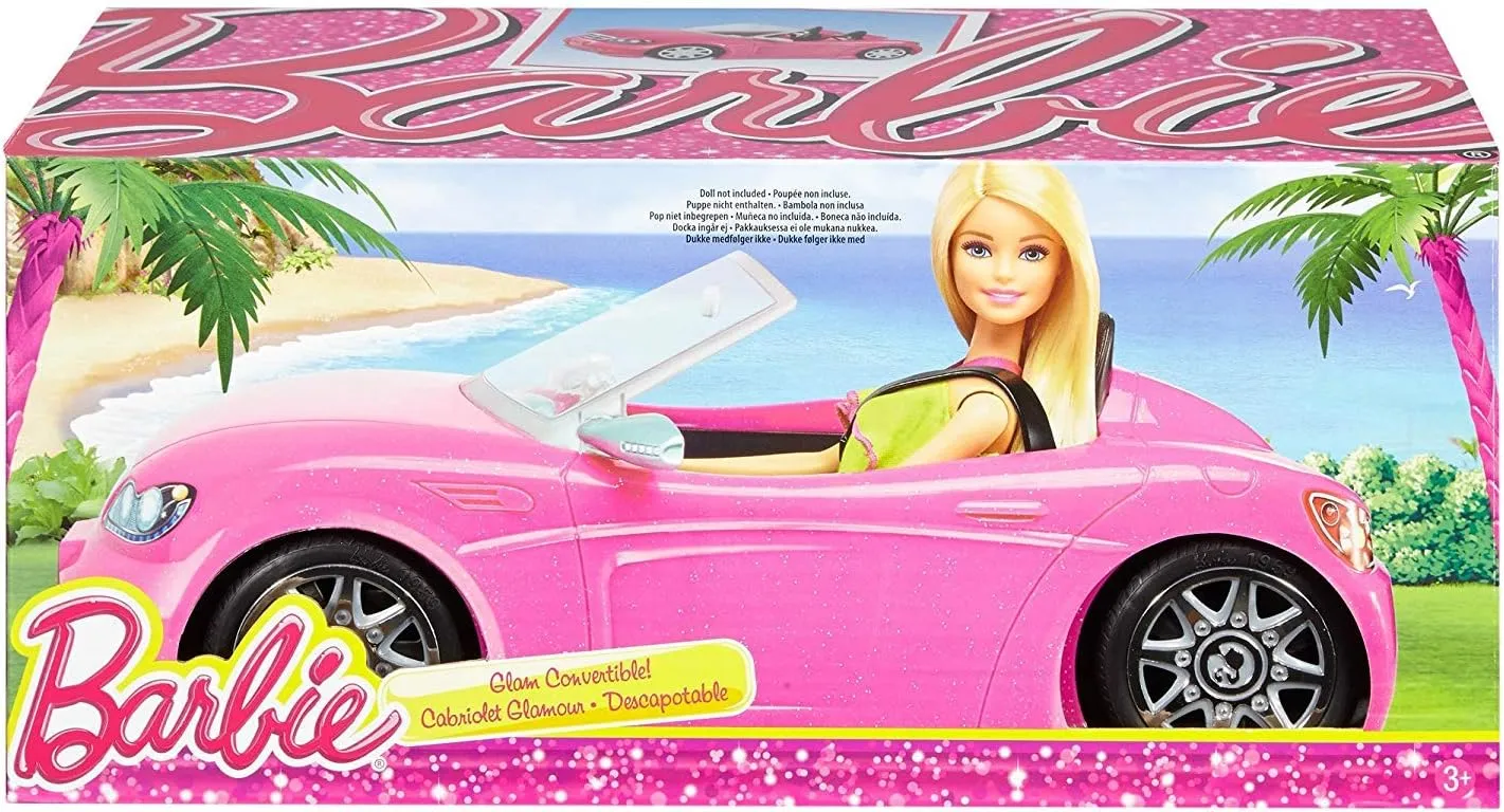 Barbie DVX59 Autre Glam Convertible Sports, Toy Vehicle for Doll, Pink Car