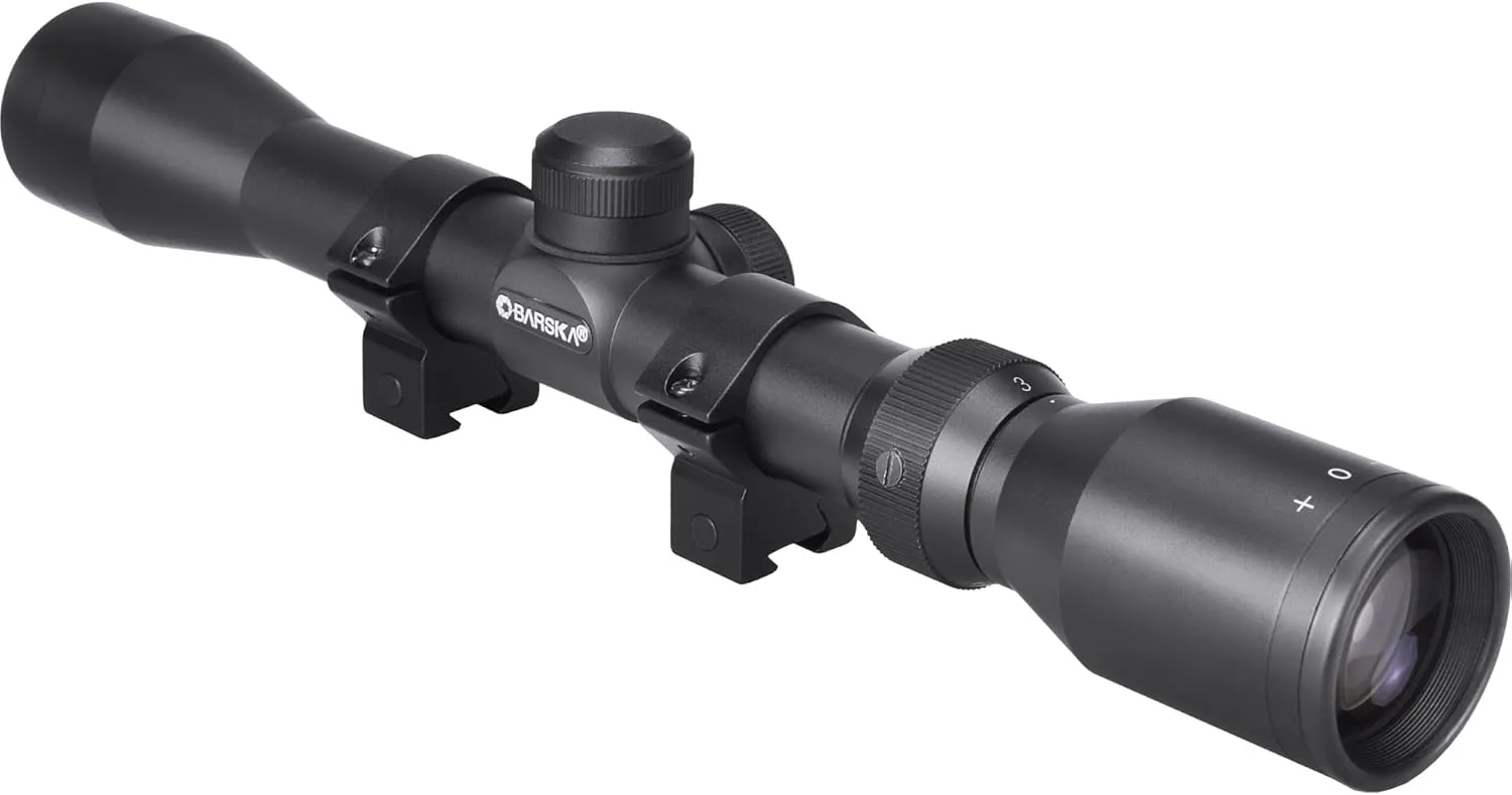 BARSKA 30/30 Crosshair Reticle Rifle Scope for .22 Plinking & Rimfire Rifles - Optimal Precision with Rings for Shooting, Hunting, Target Practice
