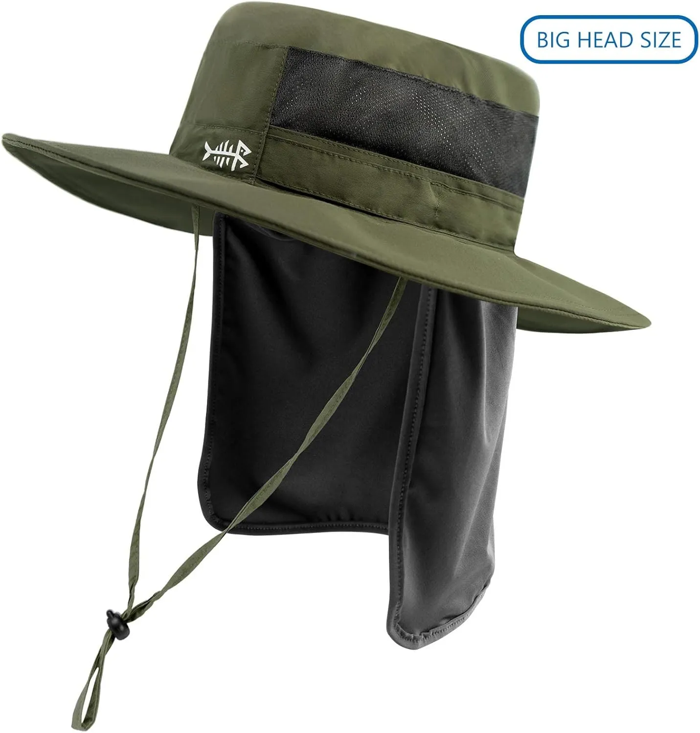 BASSDASH UPF 50  Sun Fishing Hat Water Resistant with Detachable Neck Flap