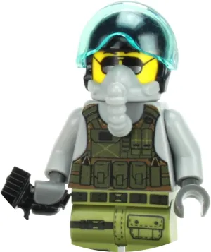 Battle Brick 1.6 Inches Tall Collectible Air Force Fighter Pilot Custom Minifigure | Genuine Minifig Printed in The USA | Great Gift for Ages 10  to Adult AFOL