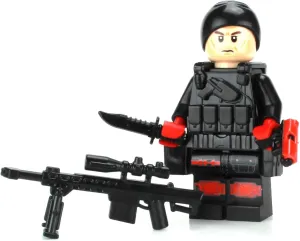 Battle Brick Collectible Season 1 1.6 Inches Tall Emergency Strike Team Sniper Hawk | Accessories Made in The USA | Genuine Military Minifig | Printed Tactical Legs|