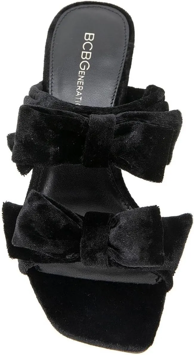 BCBGeneration Womens Ramira Bow Velvet Slide