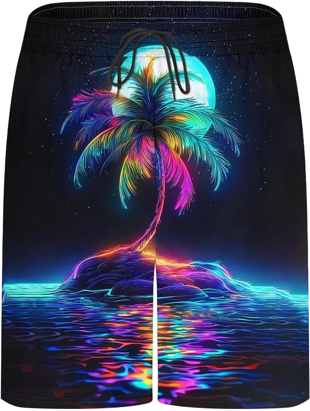 Beach Shorts for Men 2 in 1 Athletic Shorts Casual Drawstring Loose Elastic Waist Vacation Floral Print Pants