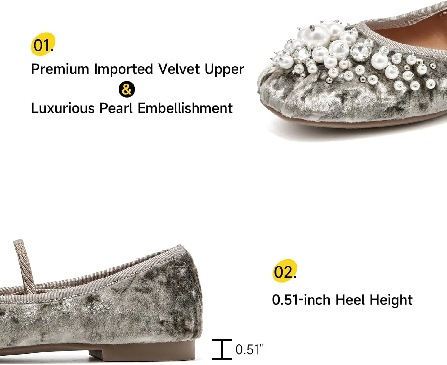 BEAU TODAY Mary Jane Shoes Women, Ballet Flats Shoes for Women, Buckle Strap Genuine Leather Flats, Comfortable Square Toe Dressy Mary Jane Flats Trendy