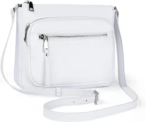 befen Genuine Leather Crossbody Bags for Women Medium Size RFID Blocking Leather Purse for Women with Multi Zip Pockets