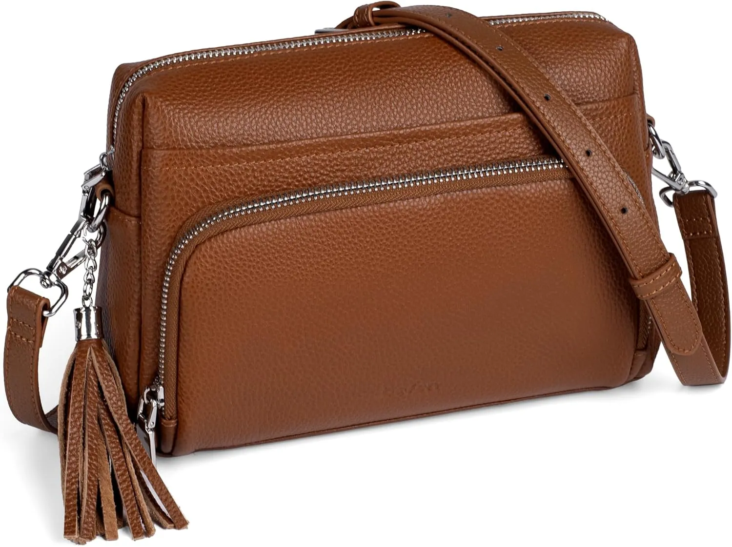 befen Genuine Leather Crossbody Purses for Women Lightweight Small Crossbody Bags Purse with Built in RFID Blocking Wallet