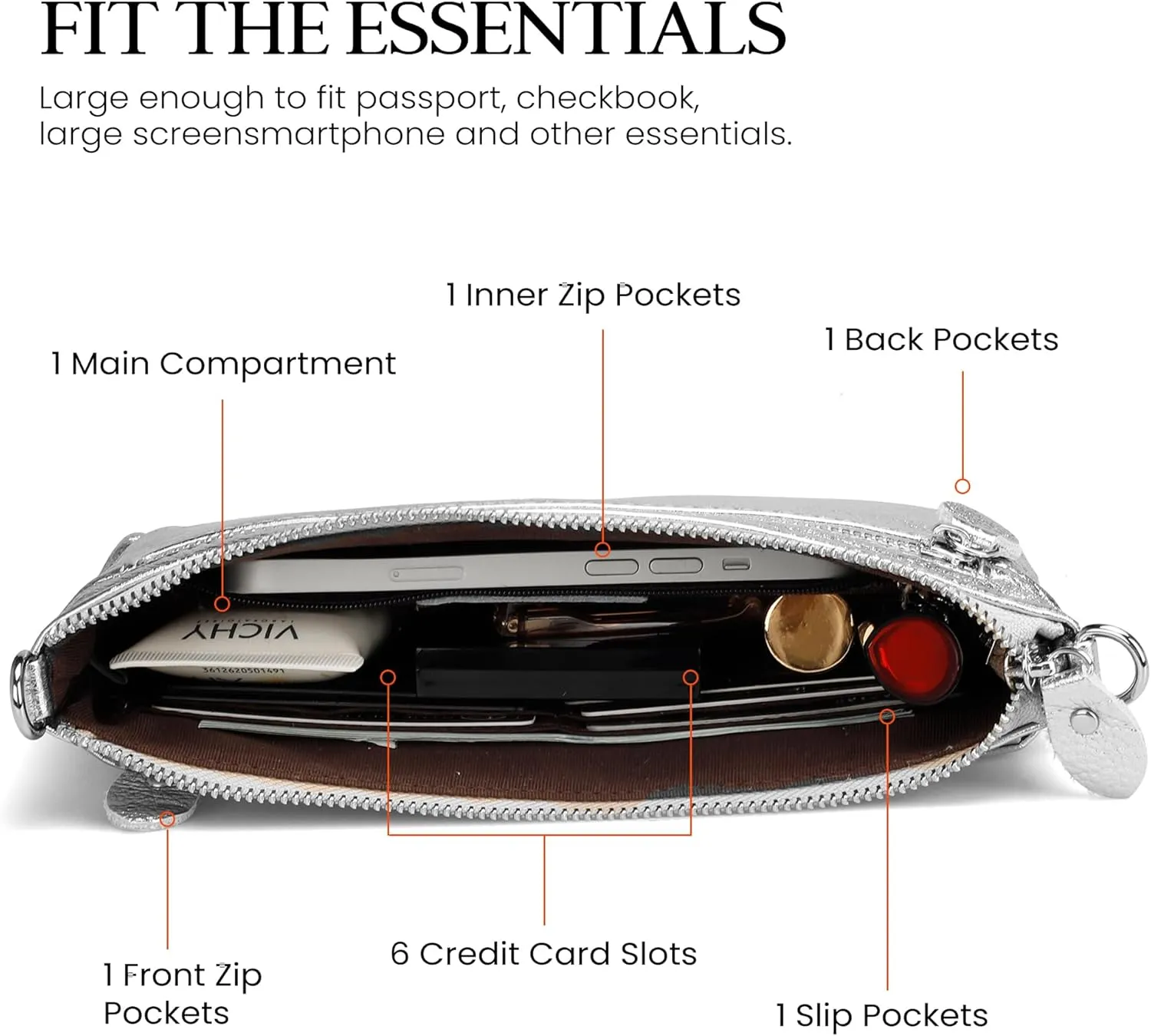 befen Genuine Leather Wristlet Clutch Wallet Purses with RFID Blocking, Small Crossbody Bags Shoulder Handbag for Women