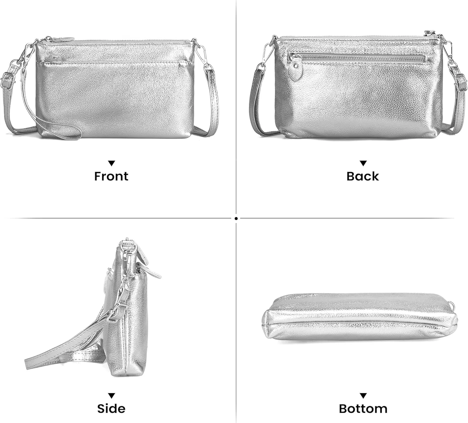 befen Genuine Leather Wristlet Clutch Wallet Purses with RFID Blocking, Small Crossbody Bags Shoulder Handbag for Women