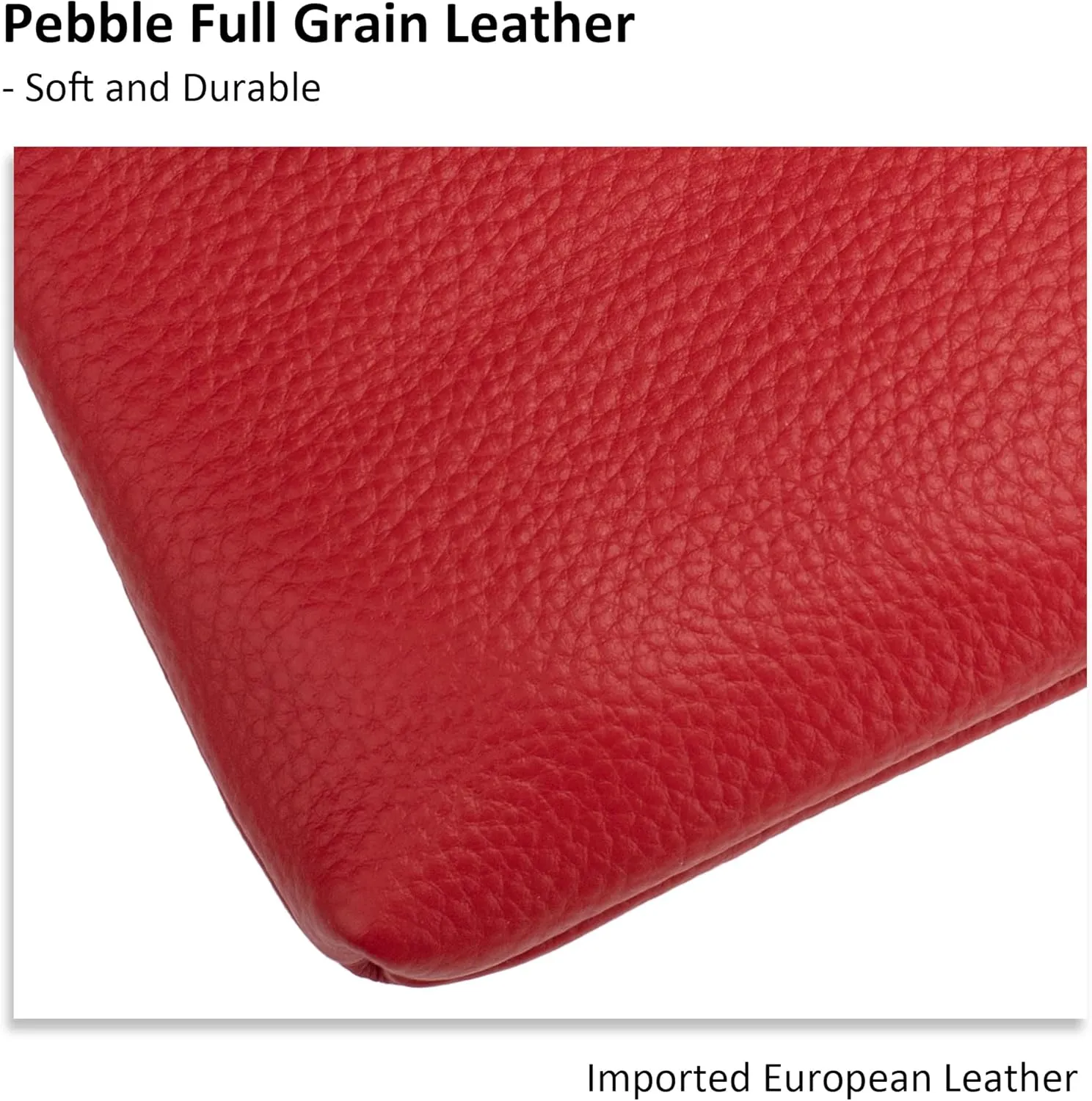 befen Women's Genuine Italian Leather Wristlet Clutch Wallet Purse, Gold Zipper