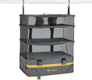biaggi Hangmates 3-Tiered ZipCube - Hanging Shelf Cube with Packing Compartments for Travel Organization - Lightweight and Durable - Dimensions 19”x 16” x 11.5” Opened - LARGE