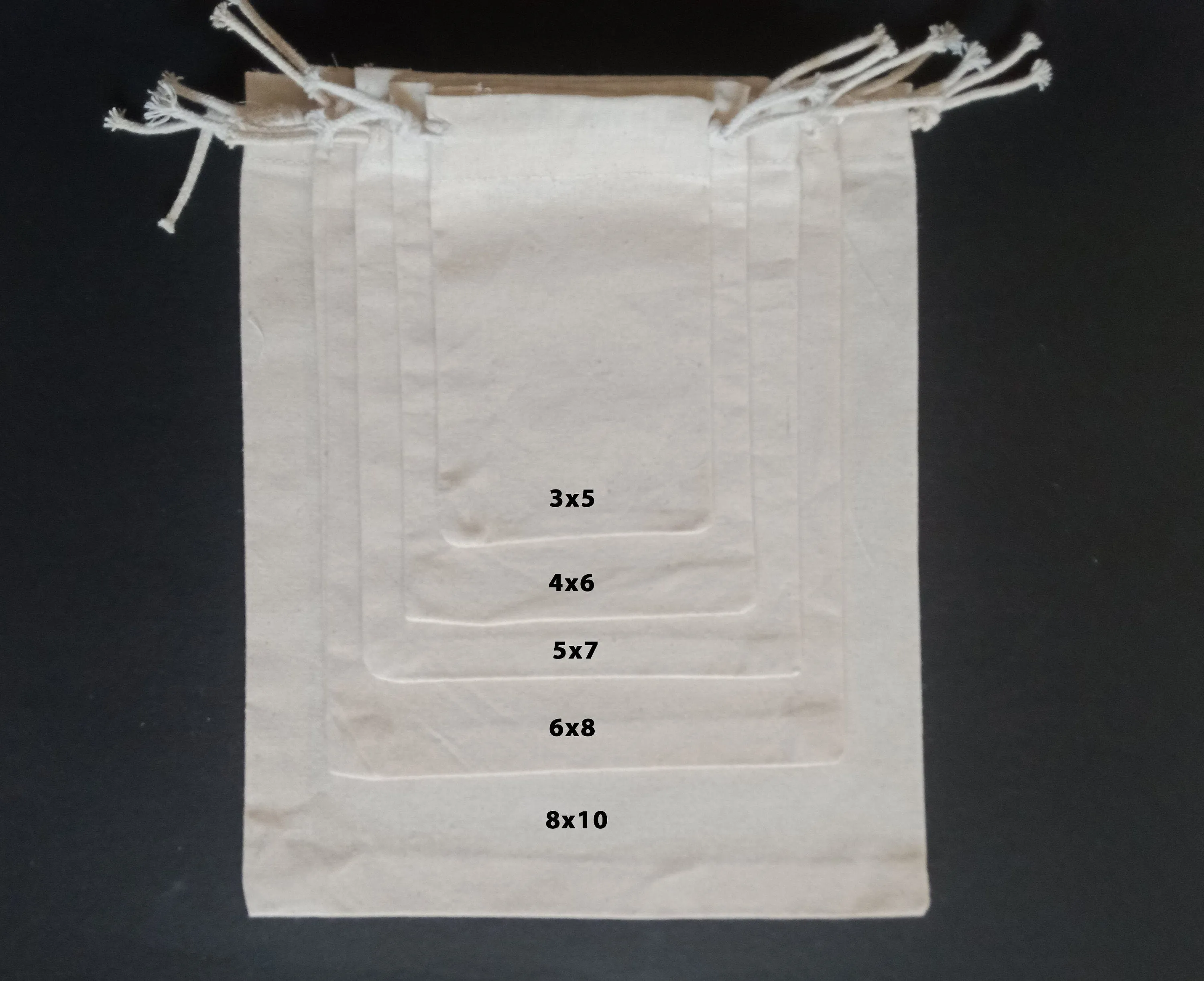 Biege Cotton Dust Bags, Cotton Muslin bag, Jewelry Bag Bulk, Custom logo bag, Cotton drawstring bag, Reusable Bags