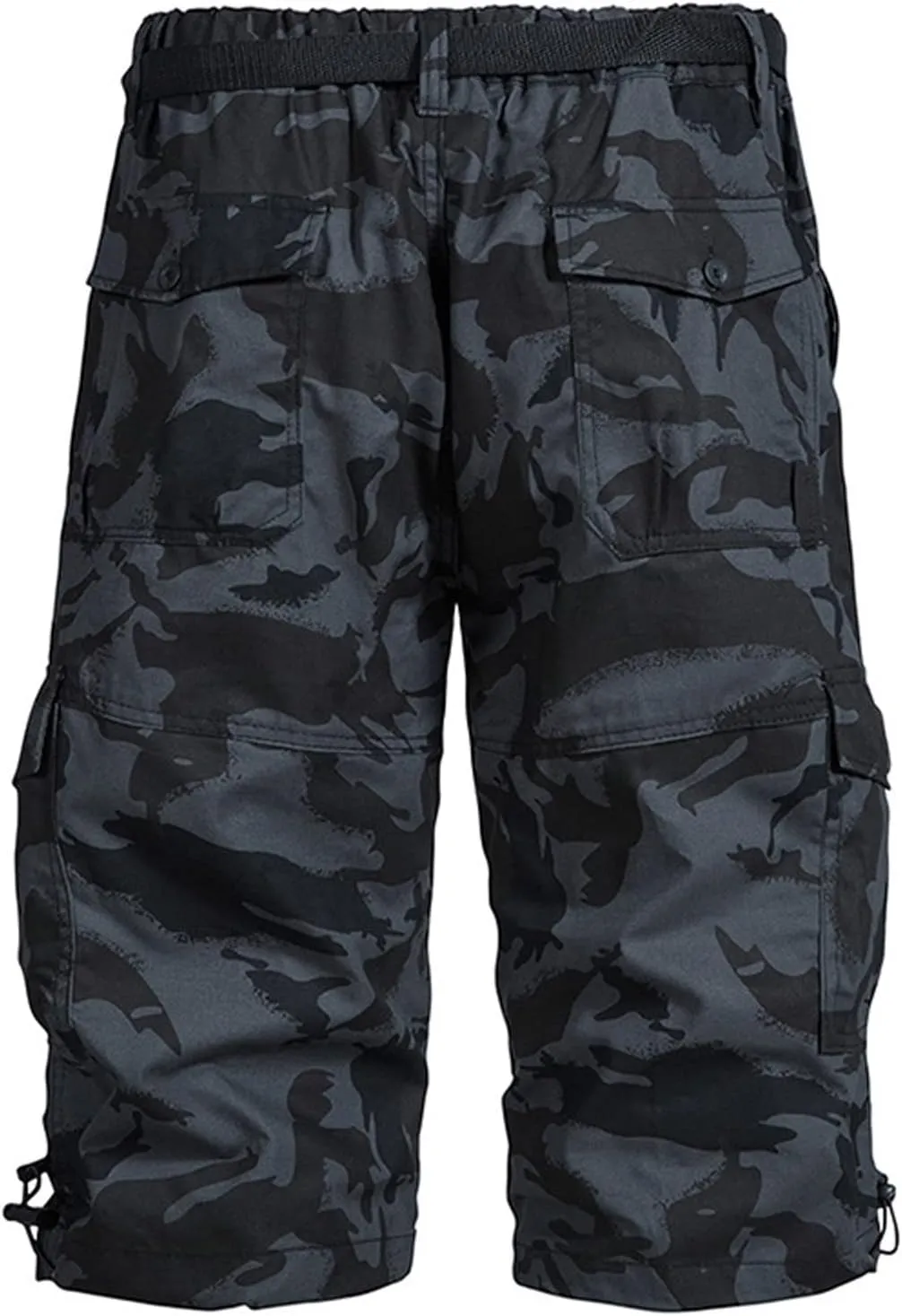 Big and Tall Cotton Cargo Shorts for Men 2024 Trendy Elastic Waist Multi Pocket Tooling Shorts Relaxed Sport Shorts