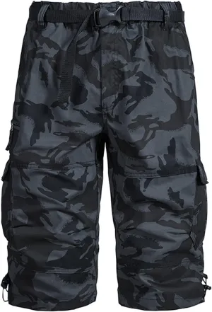 Big and Tall Cotton Cargo Shorts for Men 2024 Trendy Elastic Waist Multi Pocket Tooling Shorts Relaxed Sport Shorts
