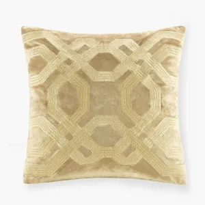 Biron Normal Pillow, 18x18, Gold Embroidery Square