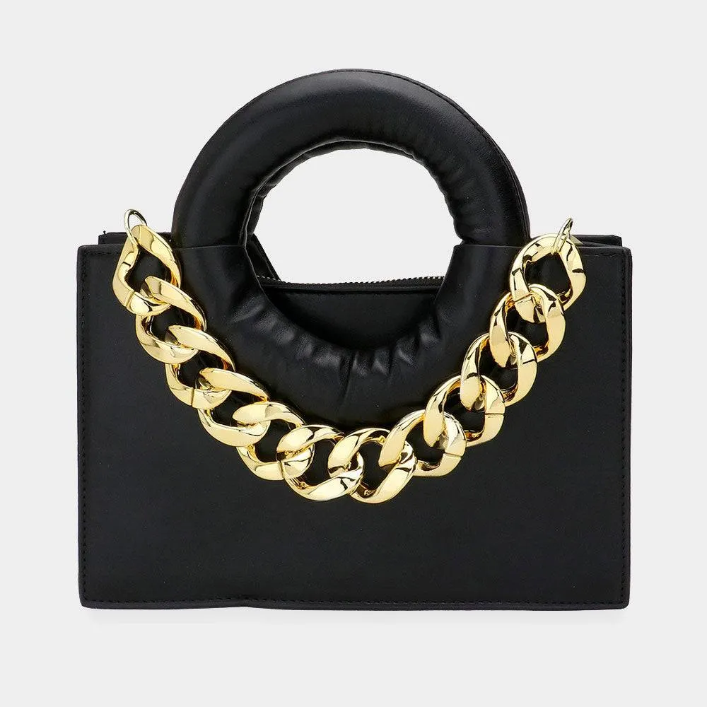 Black 2 In 1 Faux Leather Solid Tote and Crossbody Bag Set