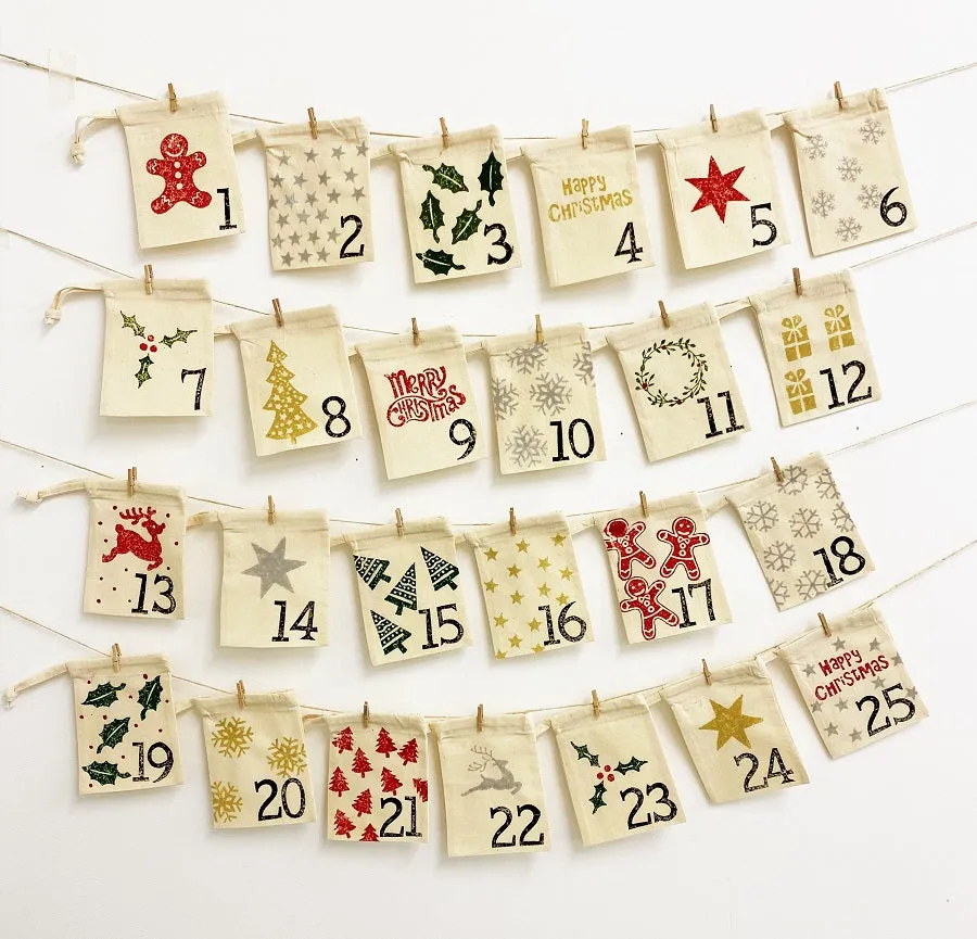 Block Printing Kit - Drawstring Bag Advent Calendar