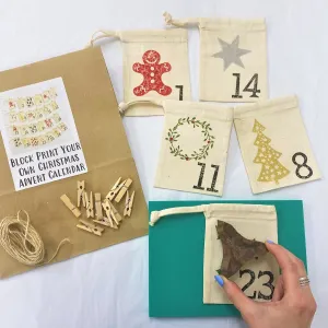 Block Printing Kit - Drawstring Bag Advent Calendar