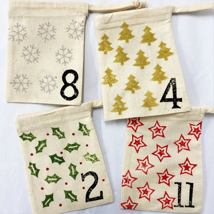 Block Printing Kit - Drawstring Bag Advent Calendar