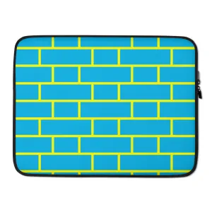 Blue & Yellow Flemish Bond Brick Hatch Laptop Sleeves