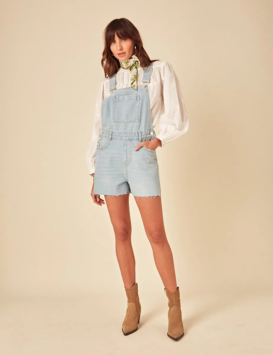Blue Denim Short Dungarees