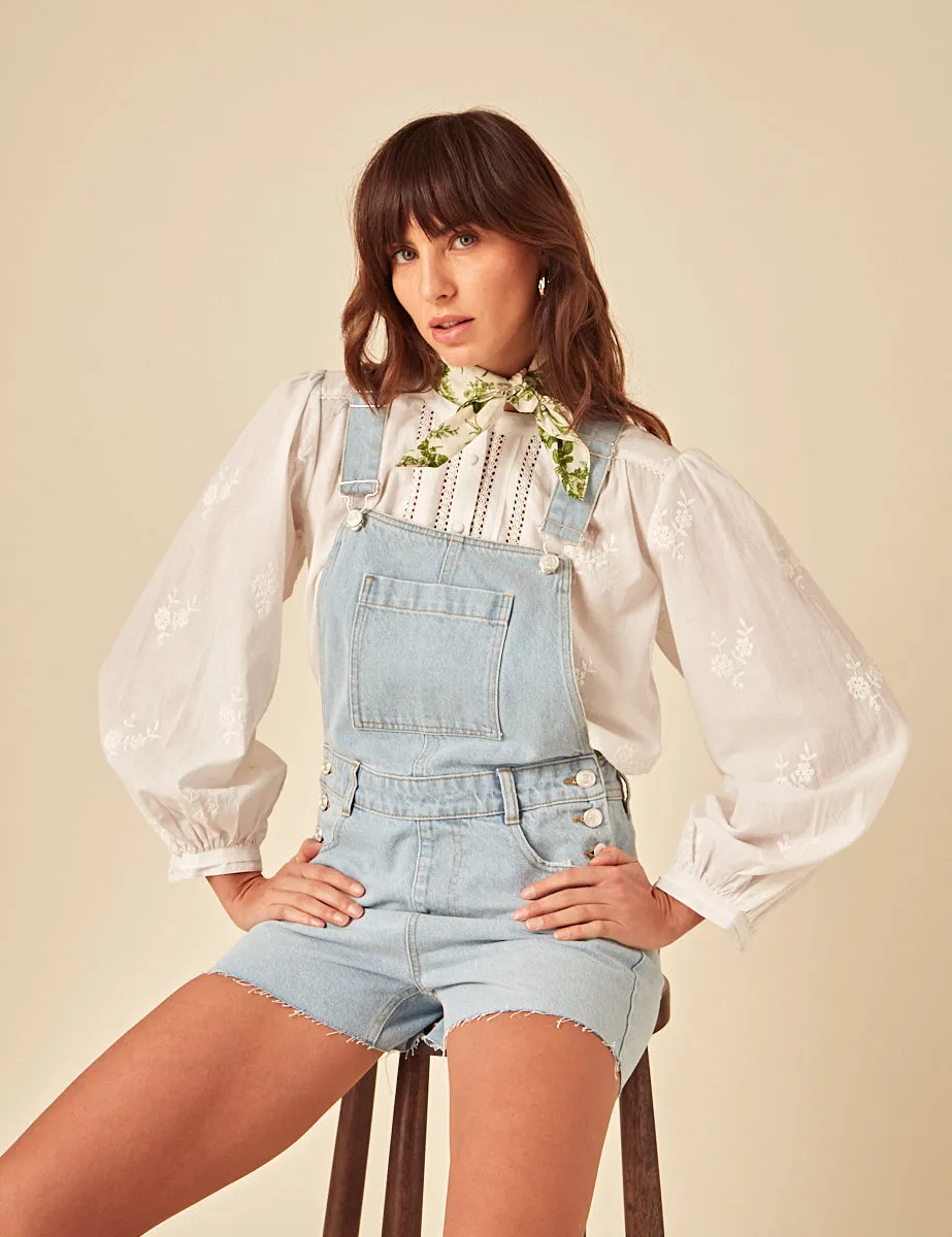 Blue Denim Short Dungarees