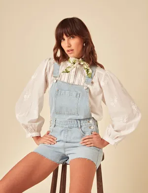 Blue Denim Short Dungarees